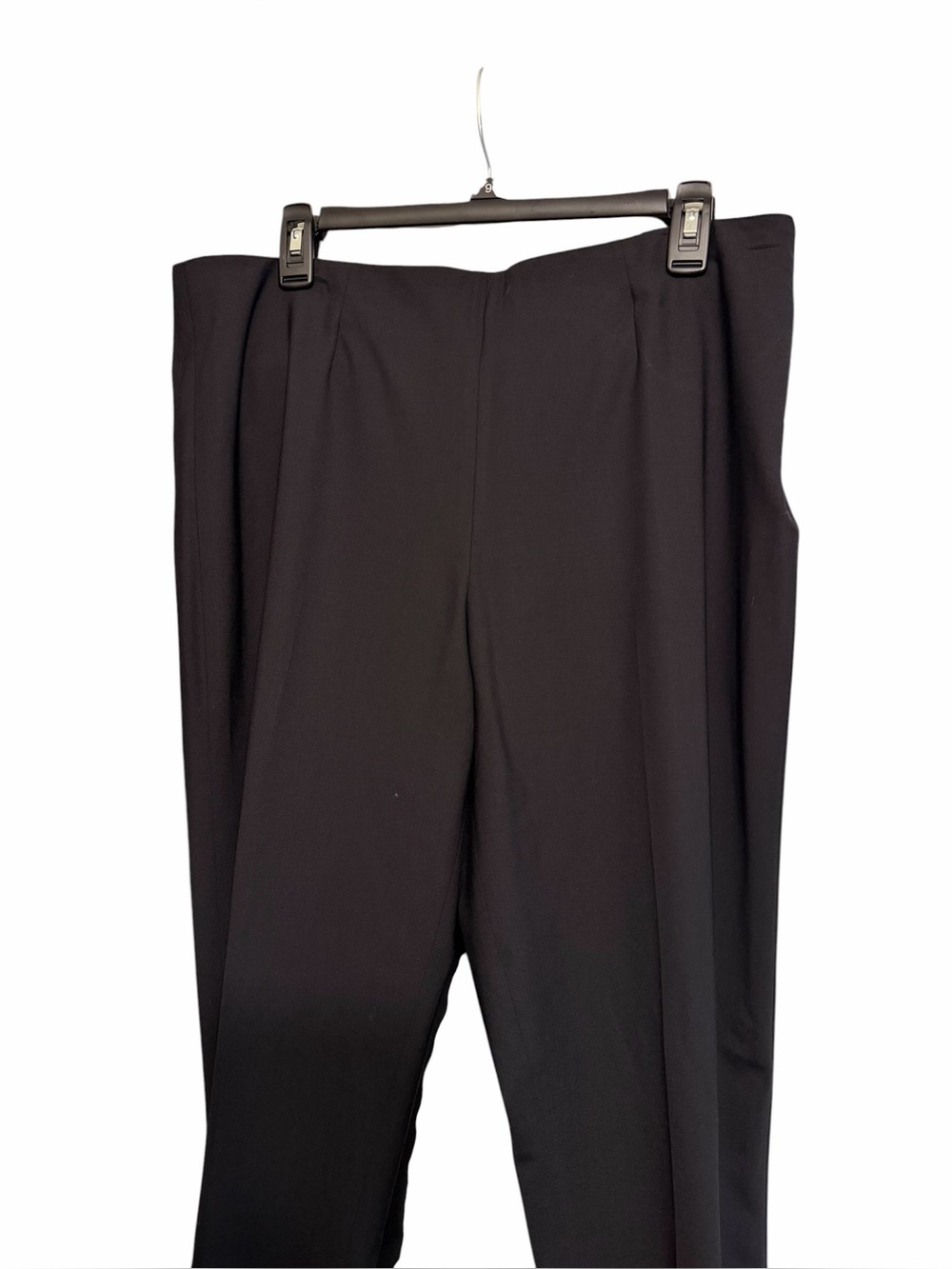 Diane Von Furstenberg DVF size 14 black tapered dress pants flat front like new